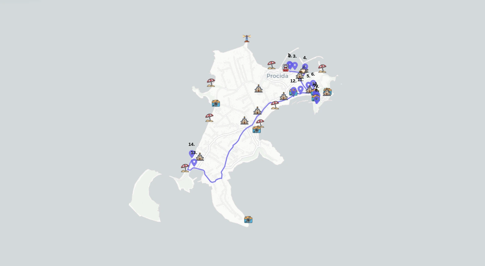 Ferry arrival to Procida with Marina Grande ahead